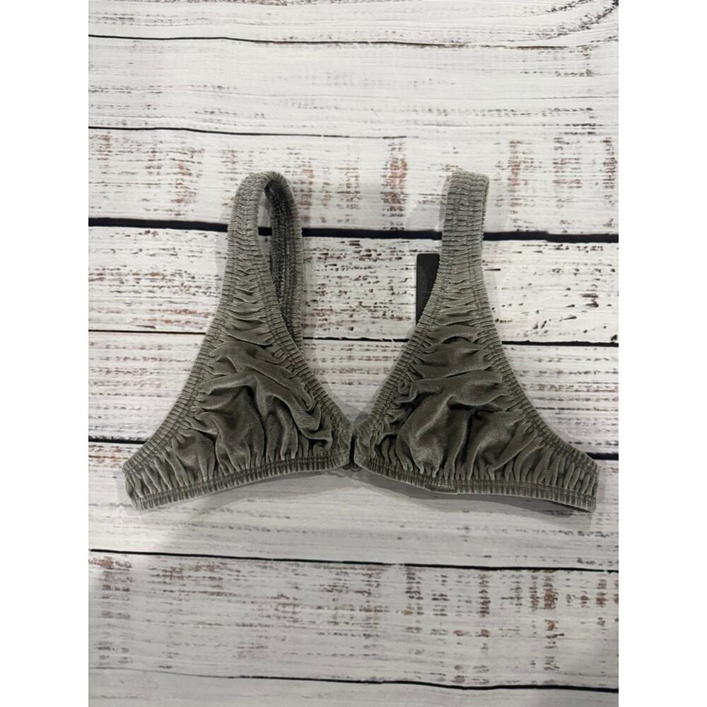 SKIMS Olive Green Velvet Triangle Bralette